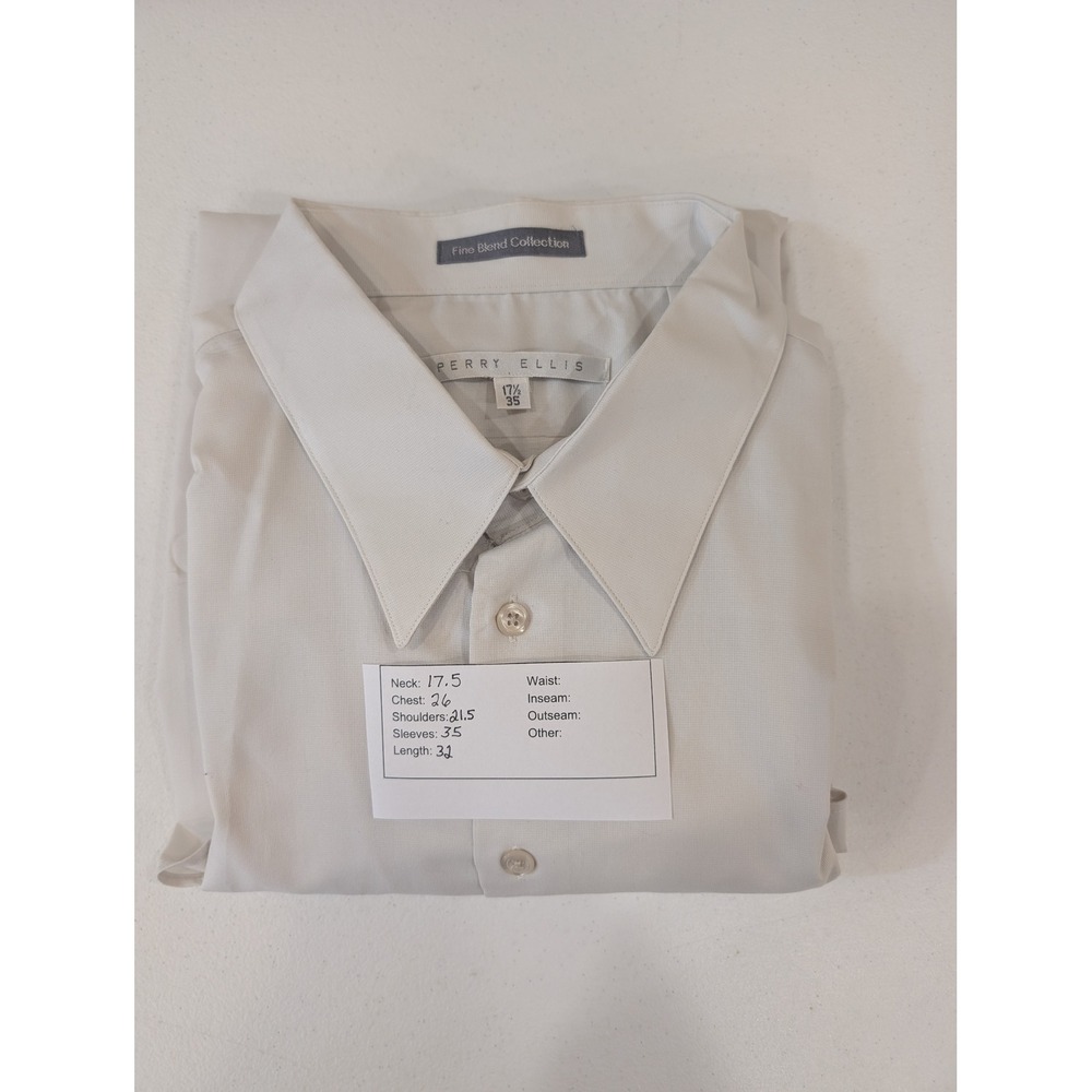 Perry Ellis Fine Blend Collection Mens Long Sleeve Button Down Shirt 17.5 35‎ - Picture 5 of 5